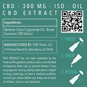 300mg CBD isolate oil manufacturers label