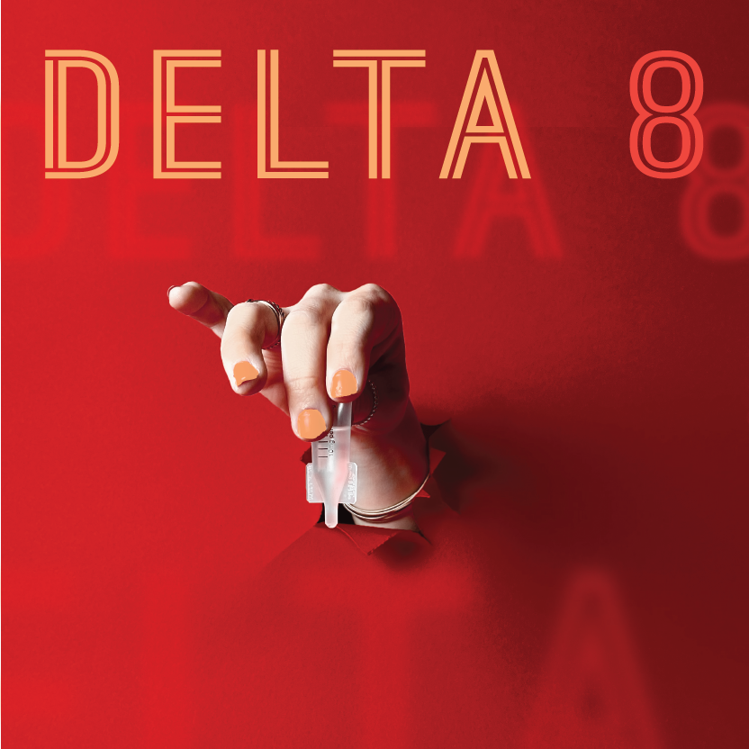 hand holding Delta 8 25mg vial