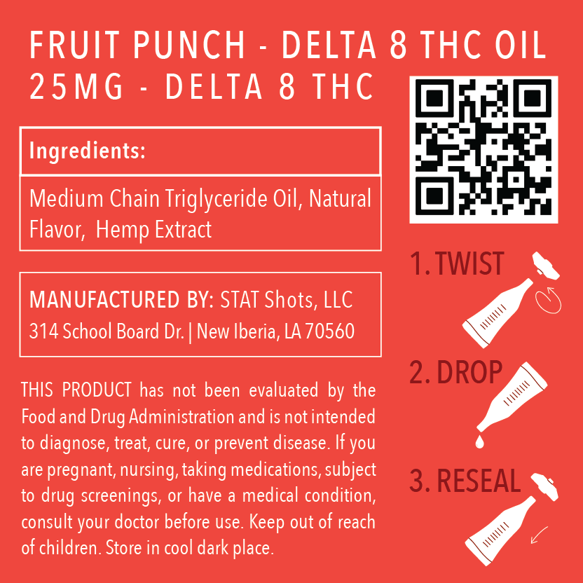fruit punch delta 8 oil manufacturer's label