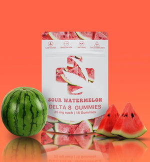 
            
                Load image into Gallery viewer, Sour Watermelon Delta 8 THC gummies
            
        